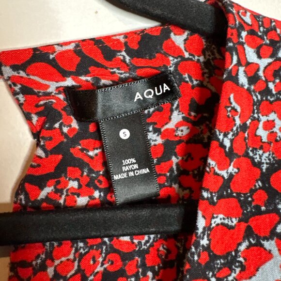 AQUA Womens Leopard Print Surplice Jumpsuit In Red - Picture 4 of 5